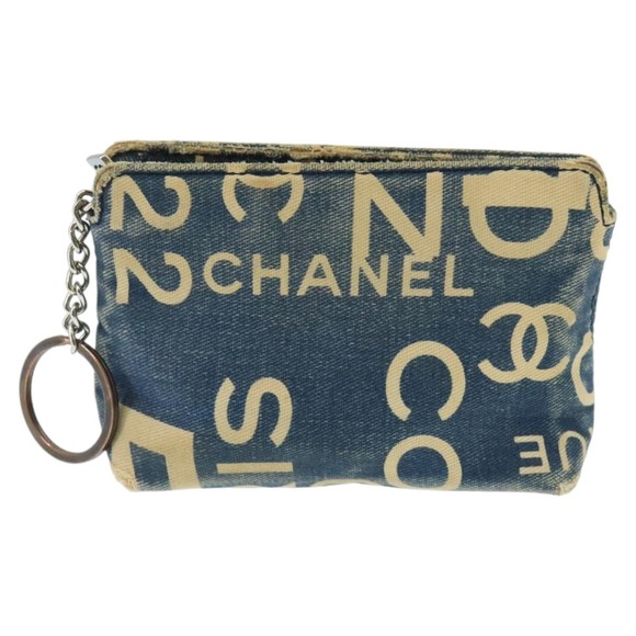 CHANEL Bysy line Coin Purse Canvas Blue Silver CC Auth bs19459 - Picture 13 of 16